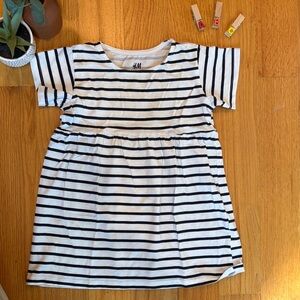 H&M Black and White Striped Dress